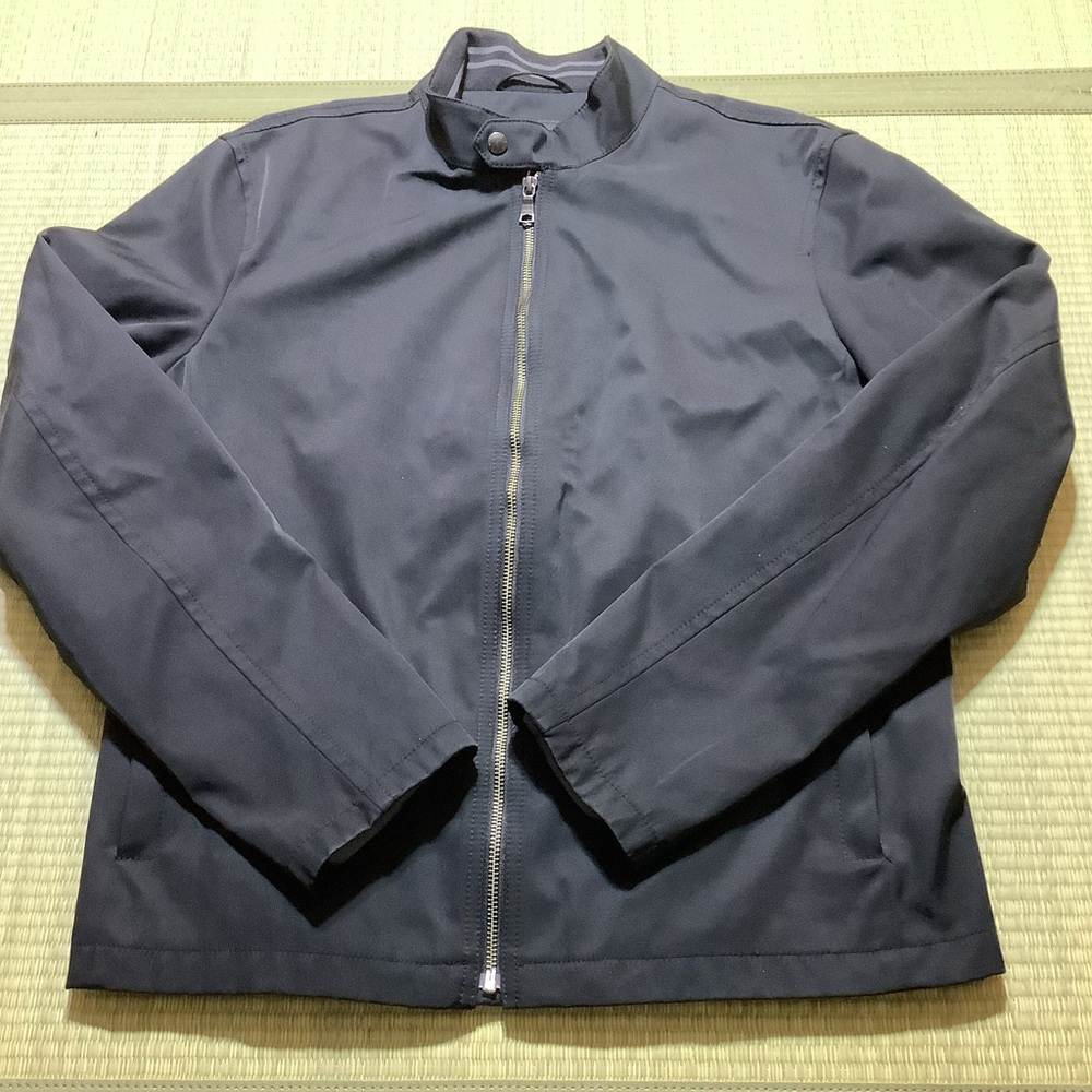 Banana Republic Men's Black Lightweight Jacket Full Zip Banded Collar Medium